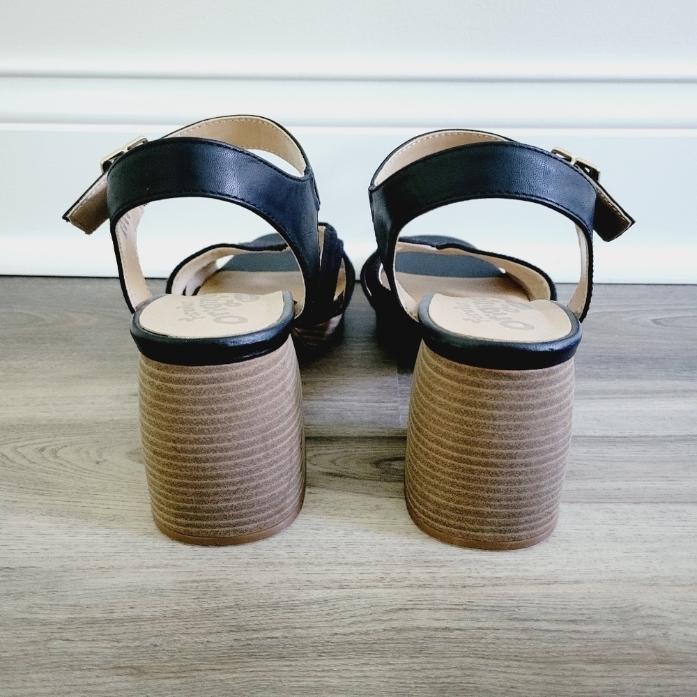 New Dr Scholls Black Ankle Fabric Sandals Size 9M - Picture 4 of 8